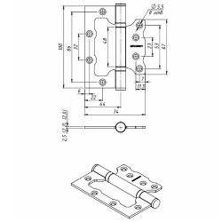 Петля накладная КУНГУР ПНУ-100 цинк (50) (1 шт)