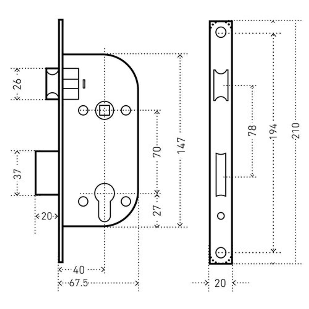 Замок врезной АЛЛЮР АРТ ЗВ4-70.09 AB ст.бронза