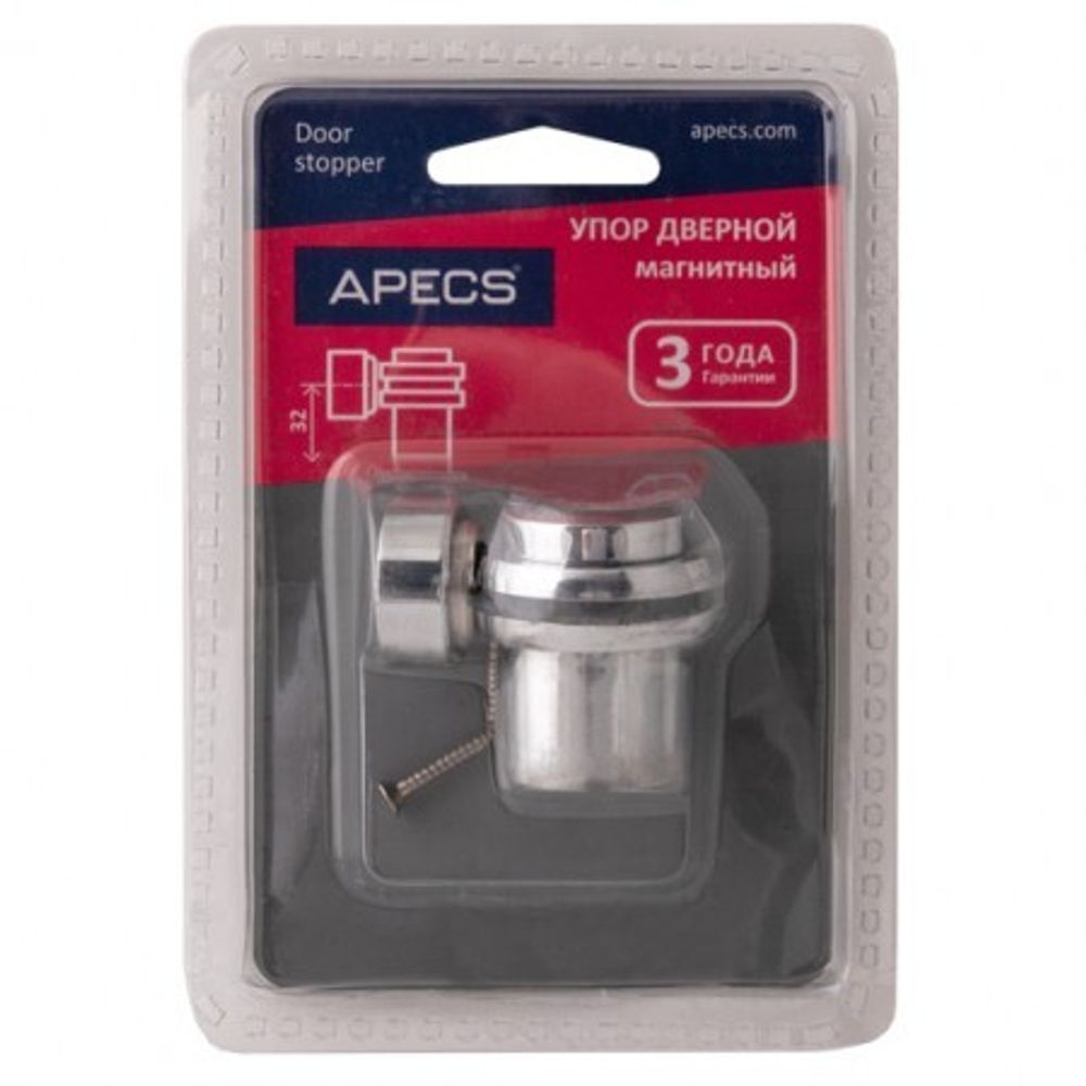 Упор дверной APECS DS-2762-M-CR хром