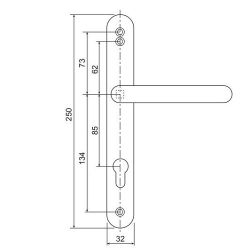 Ручки на планке APECS HP-85.2703-INOX/304-GRDM графит серый матовый (RAL 7024)