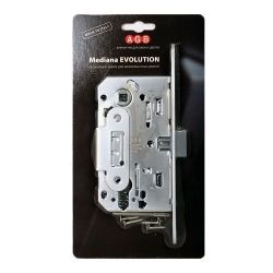 Замок межкомнатный под цилиндр AGB MEDIANA EV B01103.50.34.567 (мат.хром) /25807/