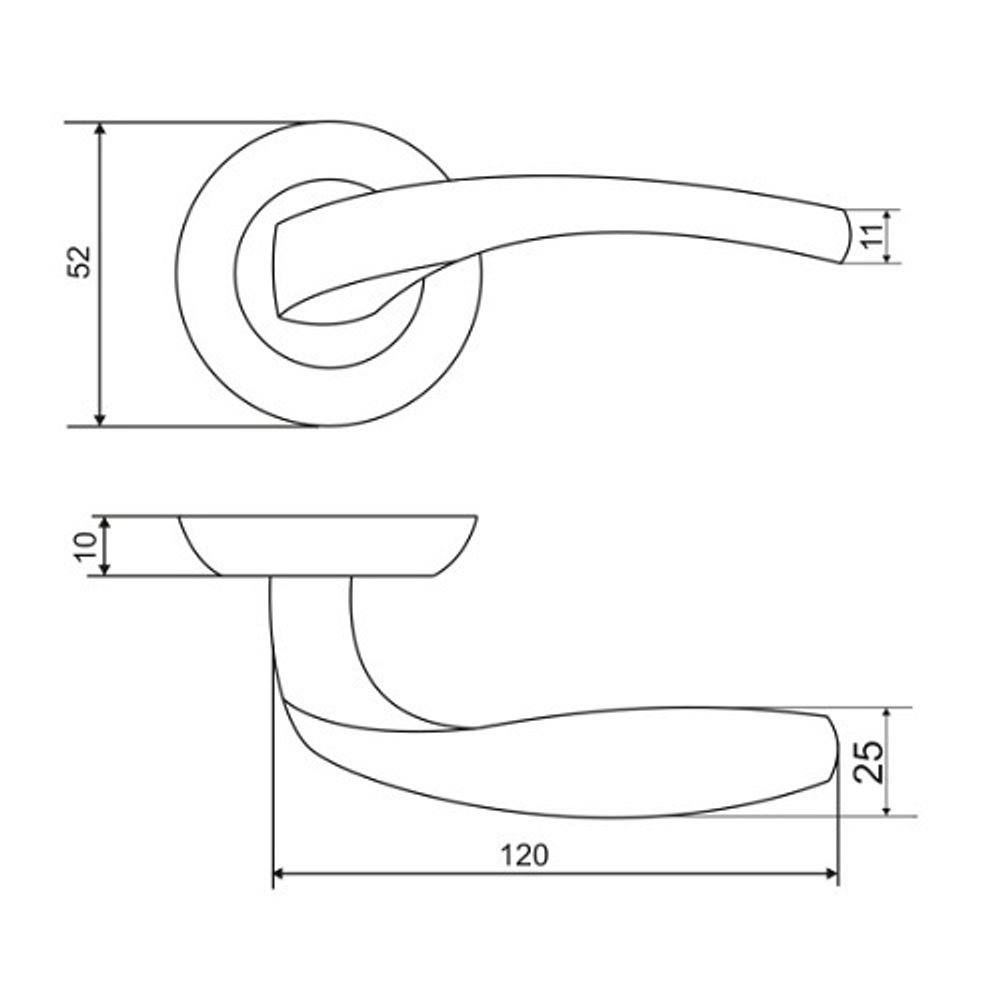 Ручка раздельная VETTORE R07.047 SN/CP мат.никель/хром