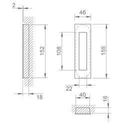 Ручка на раздвижные двери TUPAI 3076-153