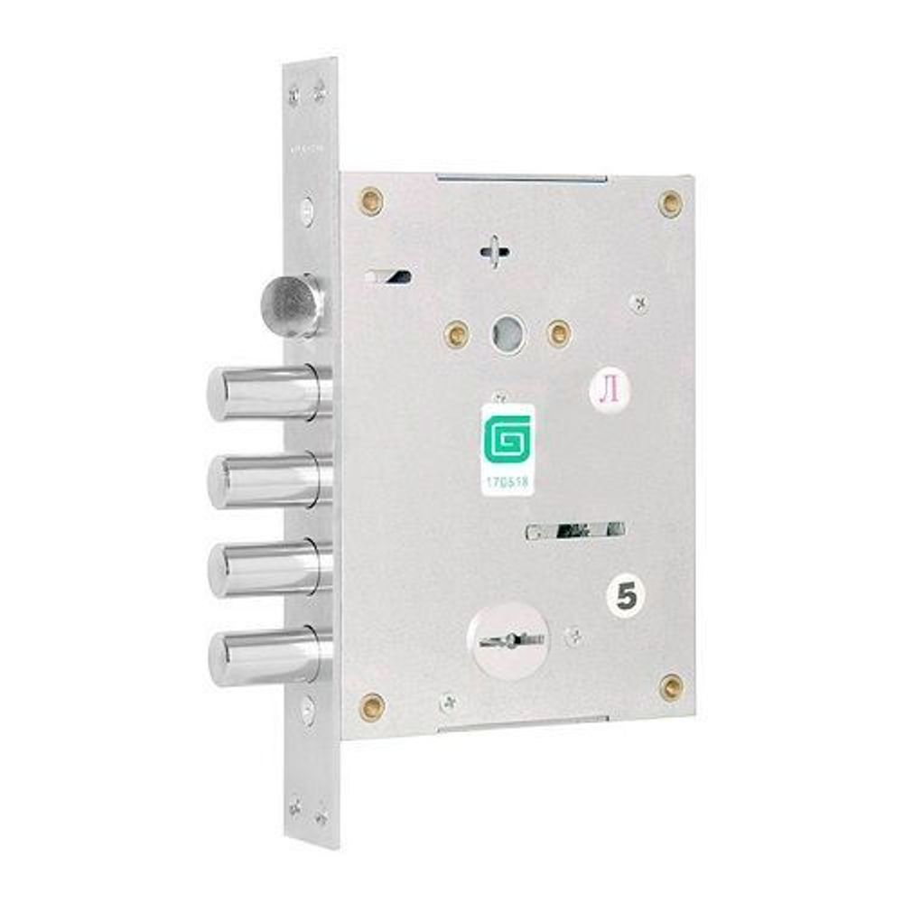 Замок врезной ГАРДИАН ЗВ 40.11 Т "Quattro" левый (5 кл.длинный кл. 54 мм) /36133/