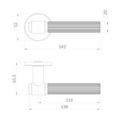 Ручка раздельная PUNTO SHELL EST.R52 CP-8 хром /60483/