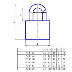Замок навесной APECS PD-01-20