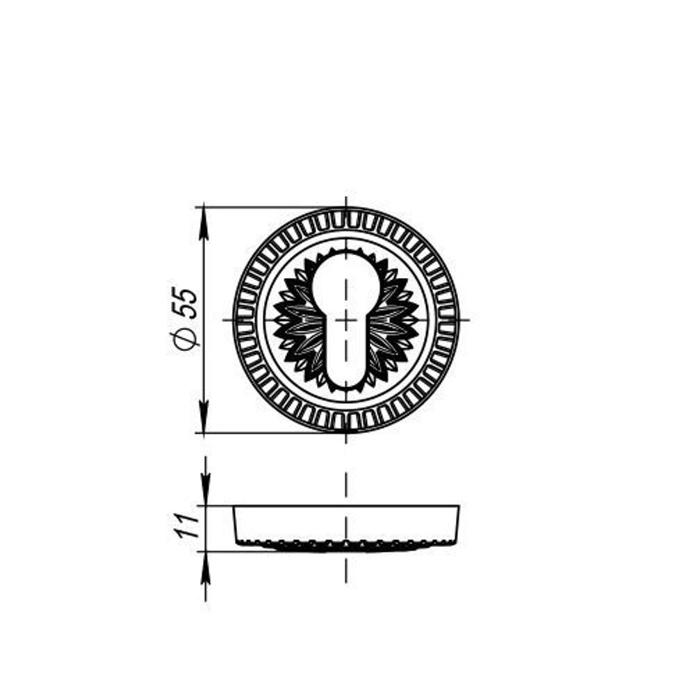 Накладка ARMADILLO CYLINDER ET/CL CP-8 хром /35959/
