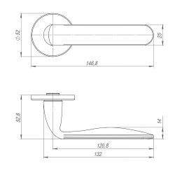 Ручка раздельная PUNTO EXTRA ARC.R52 CP-8 хром /47155/