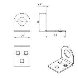 Пробой-ушко гнутое КУНГУР 30х70 цинк (1 шт)