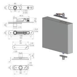 Комплект ARMADILLO для маятниковых дверей PIVOT (до 100 кг) /62829/