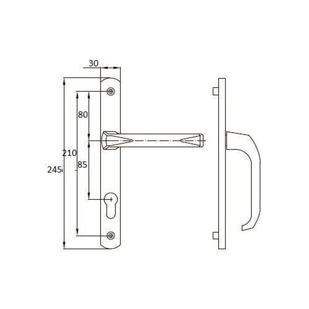 Комплект ручек на планке DORMA bremen 85/30/8мм антрацит (RAL7016)
