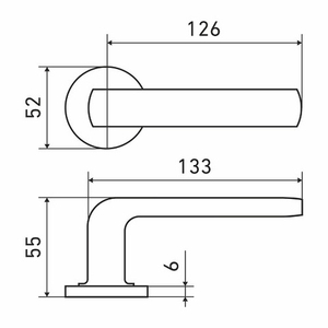 Ручка раздельная АЛЛЮР АРТ ЭРИКА BL мат.черный