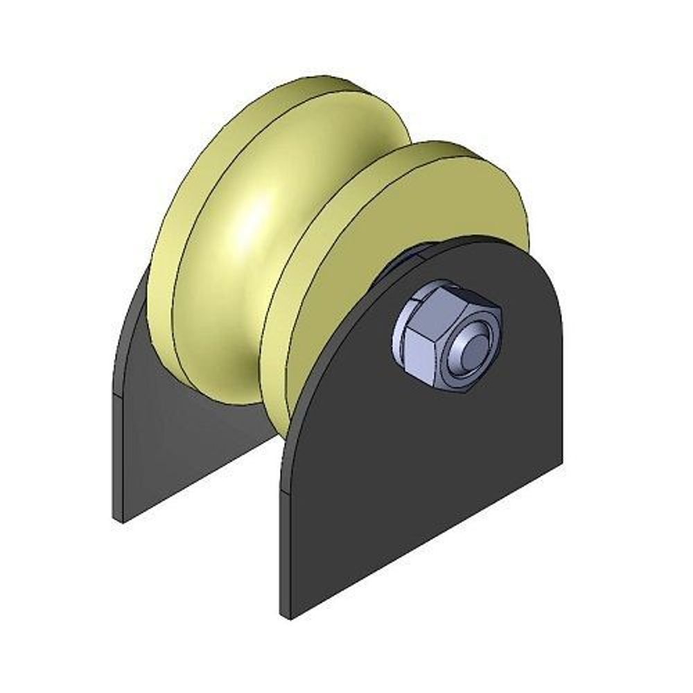 Ролик капролон d-70 под трубу на пластинах