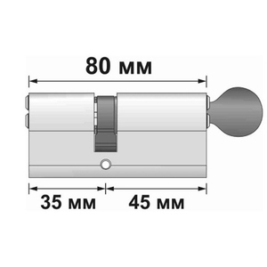 Цилиндровый механизм с вертушкой FUARO 200 ZM 80 (30+10+40) BL черный 5 кл. /60083/