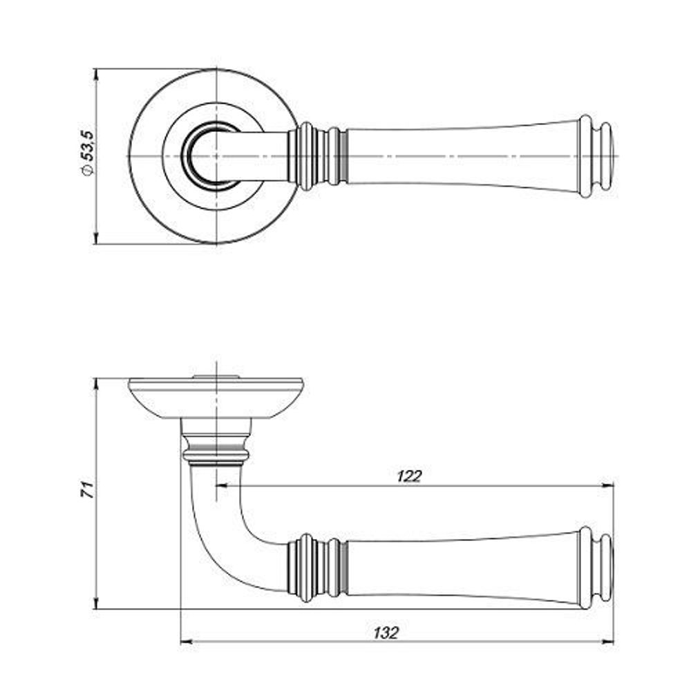 Ручка раздельная PUNTO SERENITY ZR OS-9 антич.серебро /41115/