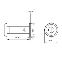 Глазок дверной APECS 6016/50-90 CR хром