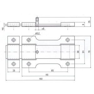 Засов дверной "Делга" плоский (серый)