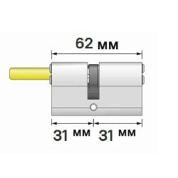 Цилиндровый механизм под вертушку (дл. шток) MOTTURA CP4P313101C5 (62 мм/26+10+26) никель