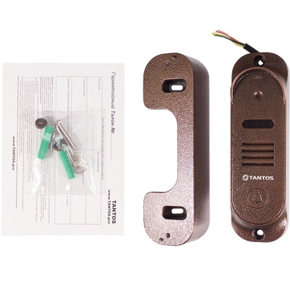 Вызывная видеопанель TANTOS STICH (медь) антивандальная, угол 53