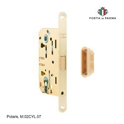 Замок врезной магнитный под цилиндр PORTA DI PARMA Polaris SG мат. золото