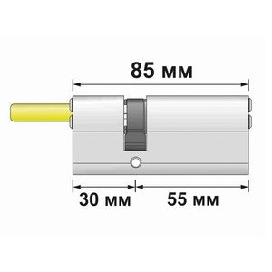 Цилиндровый механизм со штоком PUNTO Z307/85 mm (50+10+25) BL черный 5кл. /63957/