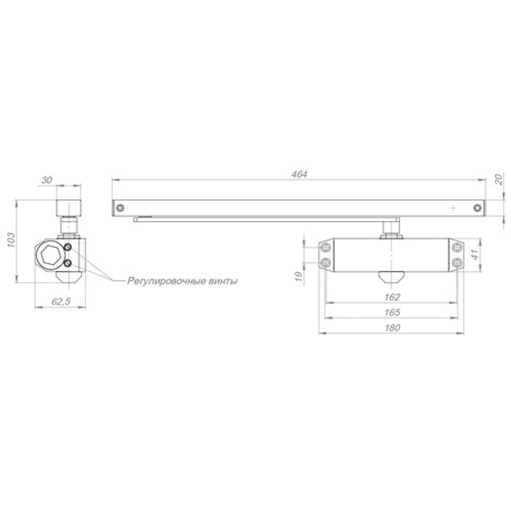 Доводчик дверной AJAX DCTR40-100 slide BR коричневый /48695/