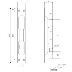 Шпингалет торцевой APECS FB-04-160-ZN