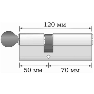 Цилиндровый механизм с вертушкой APECS SM-120 (50C/70)-C NI никель