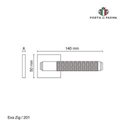 Ручка раздельная PORTA DI PARMA Exa Zig (K) BL черный