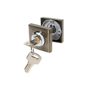 Ручка поворотная с фиксацией ключом AJAX BK6 FIX JK AB-7 бронза /49799/