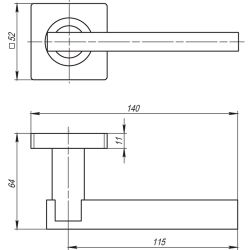 Ручка раздельная ARMADILLO ORBIS SQ004-SN/CP-3 матовый никель/хром /20379/