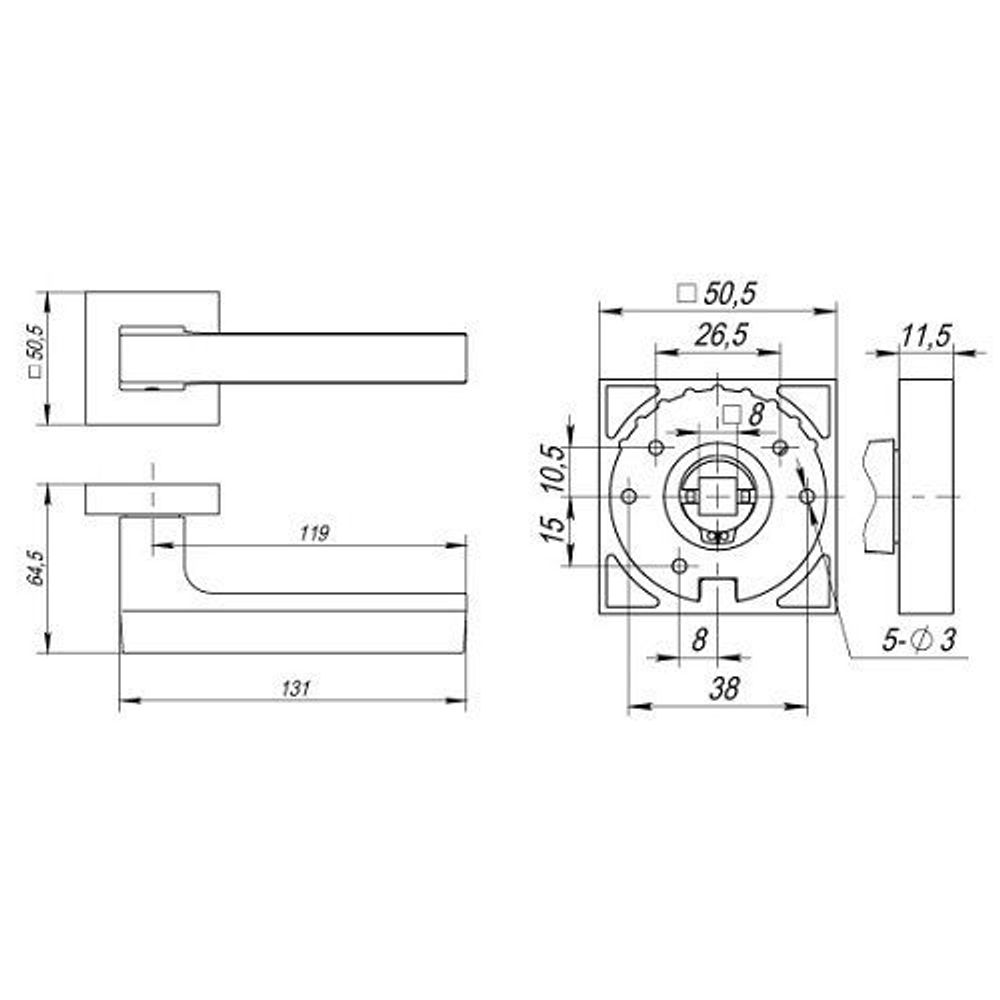 Ручка раздельная FUARO FLASH DM CP/WH-19 хром/белый /33141/
