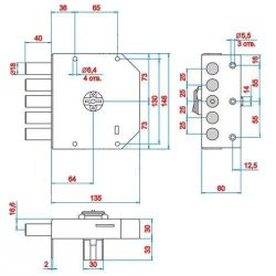 Замок накладной ЭЛЬБОР 1.06.51.5.МА Гранит