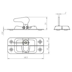 Завертка накладная КУНГУР ЗФ-2 цинк (1 шт)