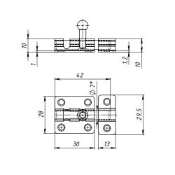 Задвижка накладная КУНГУР ЗТ7 полимер. белый (200) мт (1шт)
