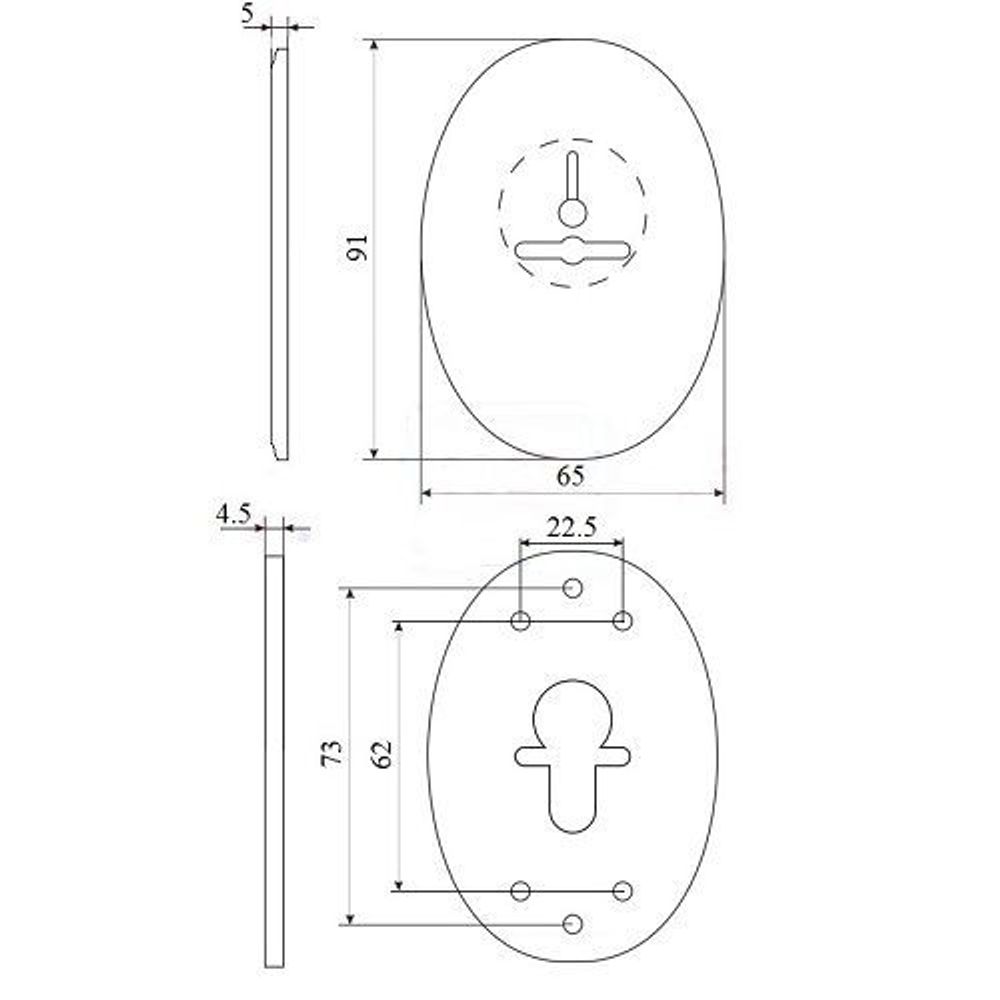 Декоративная накладка FUARO ESC 476 (90х65) СP хром /39681/ (1 шт)