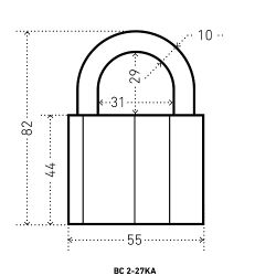 Замок навесной АЛЛЮР ВС2-27KA d10mm с одной секретностью