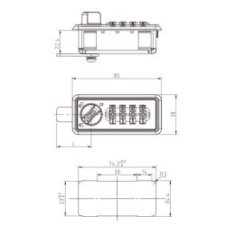 Замок мебельный кодовый 095 C механический с ключом