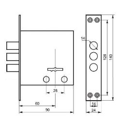 Замок врезной сувальдный 336 В - НТО ЛУЧ