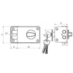 Замок накладной ЗЕНИТ ЗН1-3-1 серебро /34881/