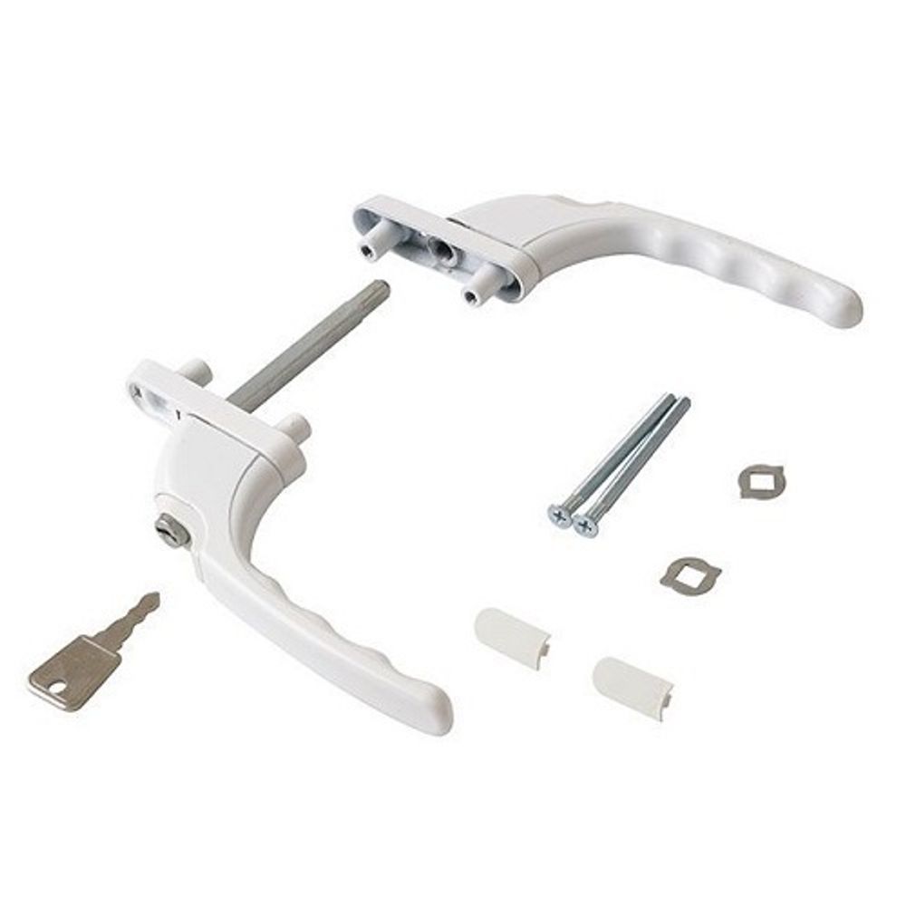 Гарнитур бал. прям. с ключ.с одной стор, штиф. 47 мм, бел. RAL9016(8 час.)