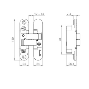 Петля скрытой установки ARMADILLO U3D1500.VPG (ANSELMI AN 150) FSG флор. золото /63965/ (1шт)