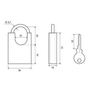 Замок навесной PALLADIUM 507F-40