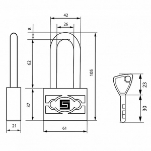 Замок навесной БУЛАТ ВС 3-П60-01 ПЛ 5кл d8mm