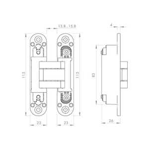 Петля скрытой установки ARMADILLO U3D3000.VPG (AGB Eclipse 3.0) WH белый /48929/ (1шт)