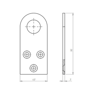 Пробой-ушко прямое Кунгур 40х90 цинк (1 шт)