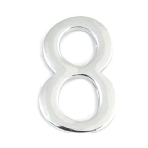 Цифра на клеевой основе АЛЛЮР БОЛЬШАЯ "8" хром (пластик)
