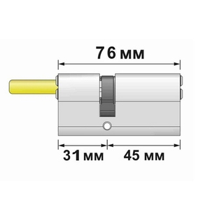 Цилиндровый механизм под вертушку (дл.шток) KALE KILIT 164 SX/76 (40+10+26) никель 5кл /44693/
