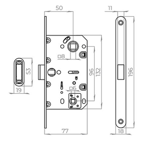 Защелка врезная магнитная AJAX MAGNLN96WC-50/IND AL алюминий /47681/