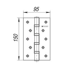 Петля дверная универсальная FUARO 4BB 150x95x3 WAB мат.бронза /29977/ (1 шт)